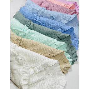 Конверт-плед 2405 молоко з рюшем (муслін) 80 на 80 см 2