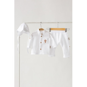 Мусліновий набір Jeremy для хлопчика, айворі 2