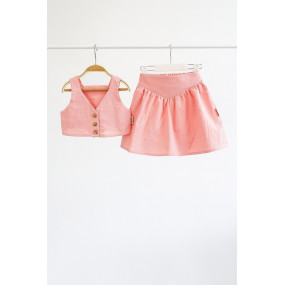 Комплект LILO рожевий (юбка, топ) льон