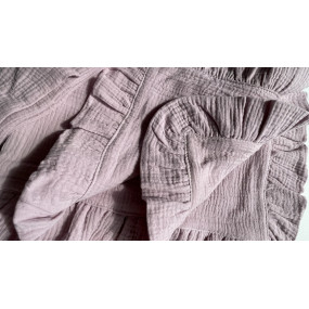 Конверт-плед пудра БЕЗ УТЕПЛЕННЯ з рюшем (муслін) 80 на 100 см 2