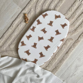 Простинка Ведмедики муслінова в коляску (на резинці) 45х80см 2