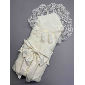 Конверт-плед ROYAL молочний з кокосовою вставкою (літо), 80х80 2