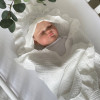Крижма Елеганс айворі (муслін, мереживо) 100х80 см