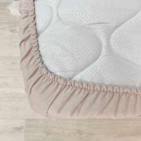 Простынь фланель беж (на резинке) 60х120см 2