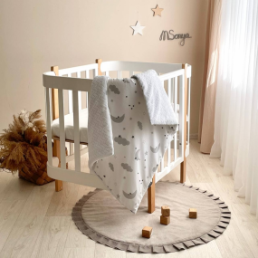 Плед-конверт ХМАРИНКИ сірий зі знімною ковдрою (з утеплювачем) 2