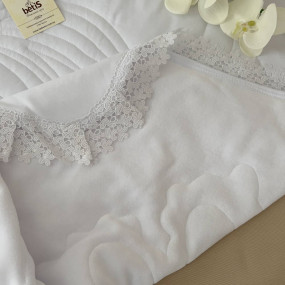 Крижма - ковдра з синтепоном "Теплий янгол" 90х90 см, молочна 2