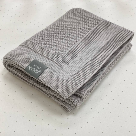 Плед Рогожка сірий (в`язка) 100х80 см