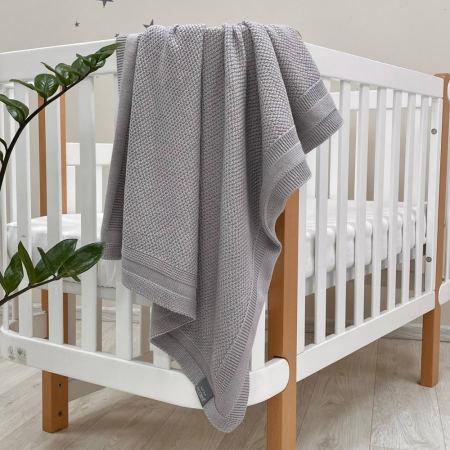 Плед Рогожка сірий (в`язка) 100х80 см