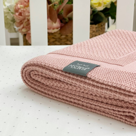 Плед Рогожка пудра (в`язка) 100х80 см