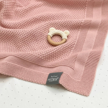 Плед Рогожка пудра (в`язка) 100х80 см