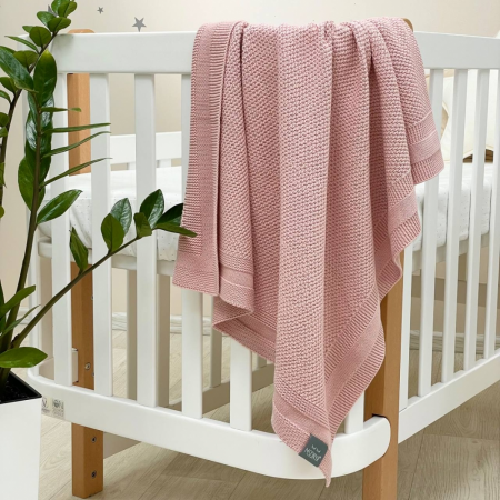 Плед Рогожка пудра (в`язка) 100х80 см