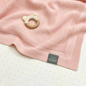 Плед Рогожка персик (вязка) 100х80 см 2