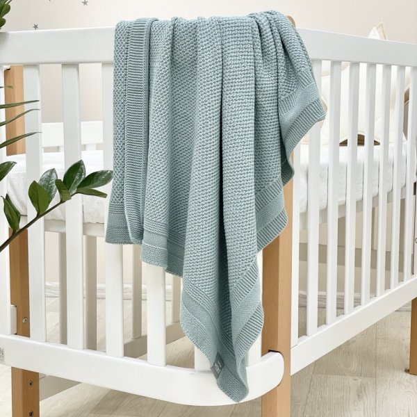 Плед Рогожка св. м'ята (в`язка) 100х80 см