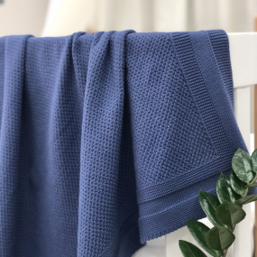 Плед Рогожка джинс (в'язка) 100х80 см 2