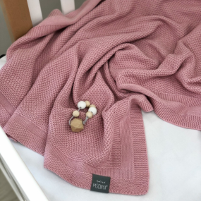 Плед Рогожка чайна троянда (в`язка) 100х80 см 2