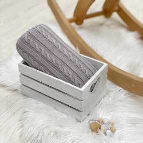 Плед Коса сірий (в'язка) 100х80 см 2