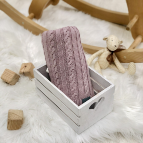 Плед Коса суха троянда (в'язка) 100х80 см 2