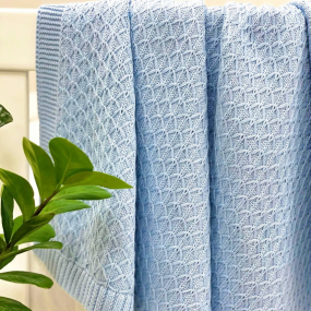 Плед Ромб блакитний (в'язка) 100х80 см 2