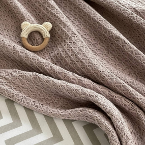 Плед Ромб мокко (в'язка) 100х80 см 2