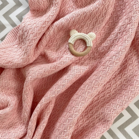 Плед Ромб персик (в'язка) 100х80 см 2