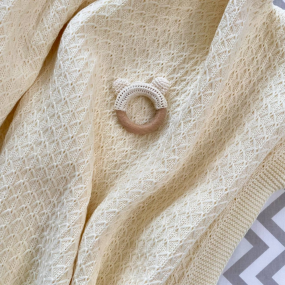 Плед Ромб дрібний молочний (в'язка) 100х80 см 2