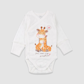 Боді 146-020 Жирафка молоко (на виписку в пологовий), ажурна 2