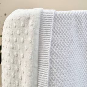 Плед Рогожка-Wellsoft білий (в`язка утеплена) 100х80 см 2