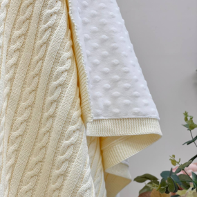 Плед Коси-Wellsoft молоко (в`язка утеплена) 100х80 см 2