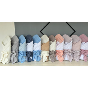 Конверт-плед PREMIUM білий/рож.пудра з кокосовою вставкою 2