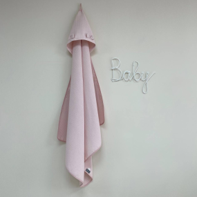 Рушник-куточок рожевий вафля дитячий, 90х100 см 2