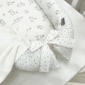 Кокон "Зайчики на білому" Baby Design 2
