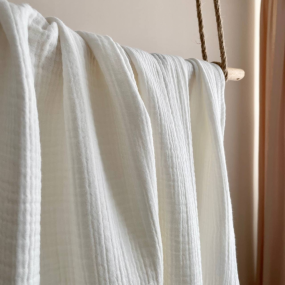 Плед MSonya молочний (муслін) без бахроми, 100х80 см 2