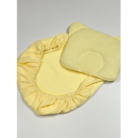 Комплект 2405 жовтий (муслін) конверт, подушка, простинка у 2