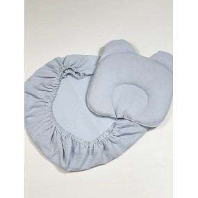 Комплект 2405 св.сірий (муслін) конверт, подушка, простинка у 2