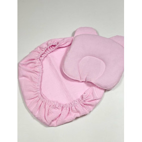 Комплект 2405 роза (муслін) конверт, подушка, простинка у візок 2