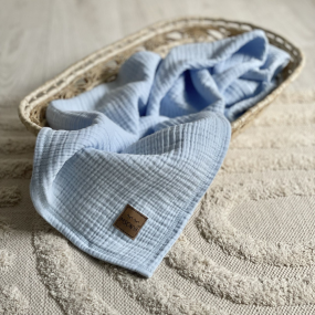 Плед MSonya блакитний (муслін) без бахроми, 100х80 см 2