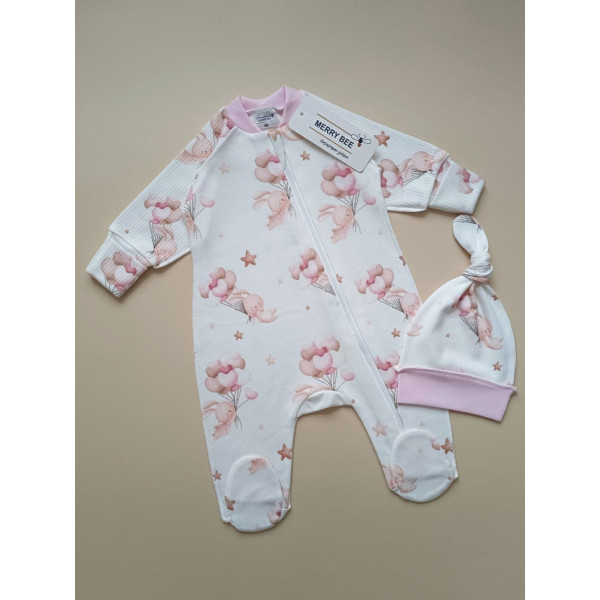 Чоловічок 13040 "Pink Bunny" (зовнішні шви, шапочка), рубчик