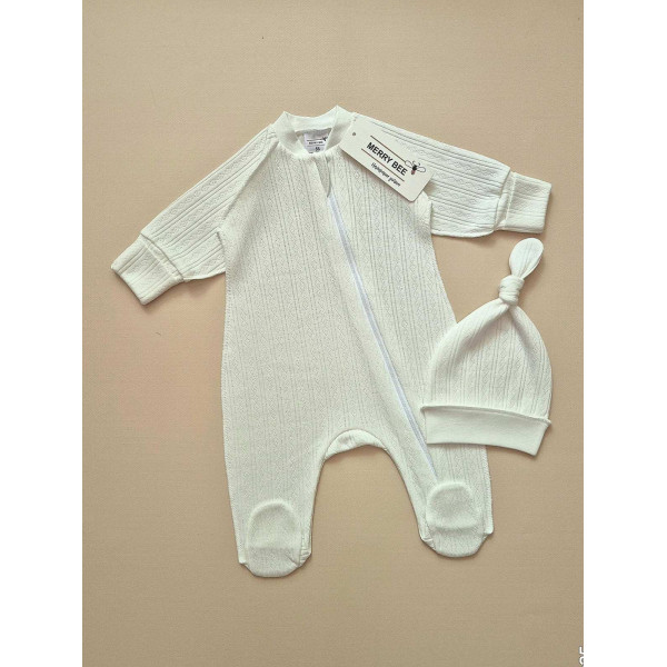 Чоловічок 13042 "Summer Baby" (з шапочкою), ажурна бавовна