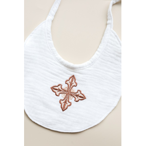 Слинявчик для хлопчика Letty хрестильний (муслін) айворі 2