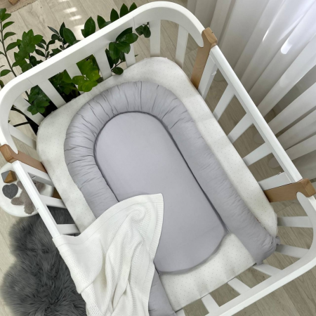 Кокон "Ведмедик у ковдрі" сірий Baby Design