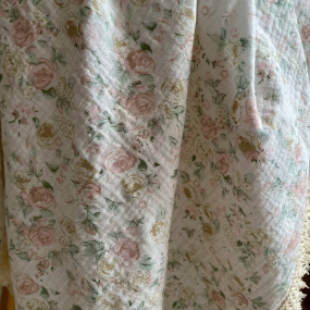 Плед Кучеряві троянди муслін (бахрома) 80х100 см 2