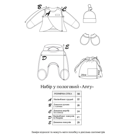 Набір "Anry" сірий (для догляду за пупочком)