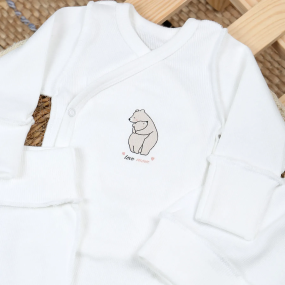 Комплект 134-1109 молоко (боді, повзунки, шапочка), демі рубчик 2