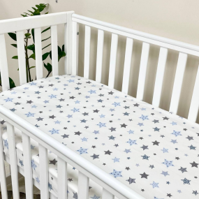 Простирадло на гумці "Stars" блак. (поплін) 60х120см 2