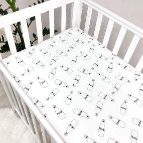 Простынь на резинке "Молоко" (поплин) 60х120см 2