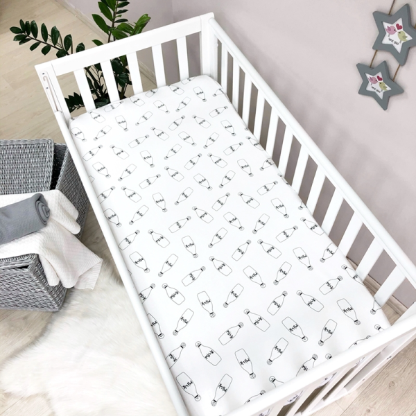 Простынь на резинке "Молоко" (поплин) 60х120см