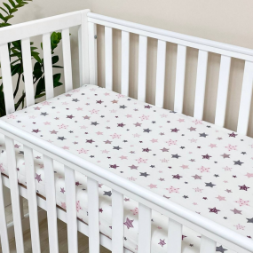 Простирадло на гумці "Stars" пудра (поплін) 60х120см 2