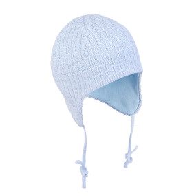 Демі шапочка 3-006090 блакитна (в'язка на трикотажі)