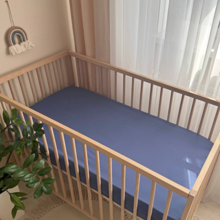 Простирадло "Mushka" синій (варена бавовна) 60х120см