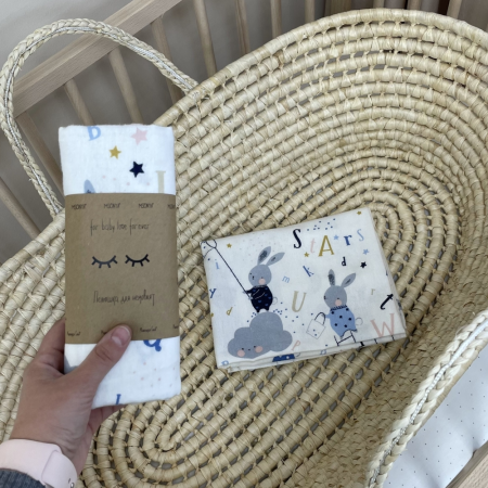 Пеленка Зайцы на лесенке гол. фланель (100х80 см)